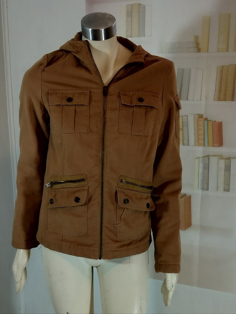 Men's Casual Hooded Field Jacket - Brown